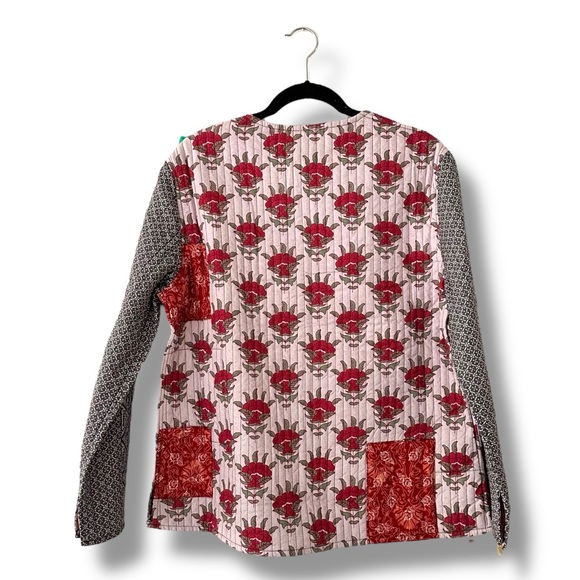 Sunday Up Floral Patchwork Quilted Reversible Jacket Cottagecore Boho Size Large - Picture 11 of 13